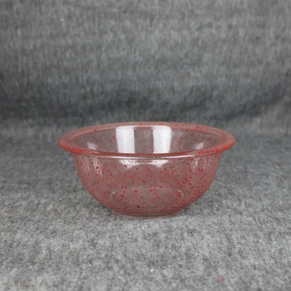 Pyrex Red Speckled Glass Mixing Bowl 322 1L Corning USA Oven Safe Kitchen